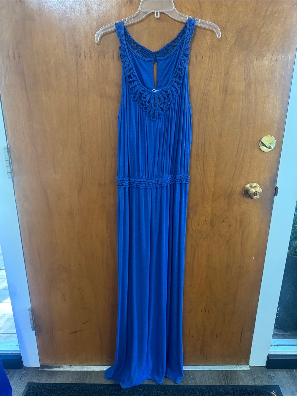 Studio Royal Blue Crochet-Trim Maxi Dress
